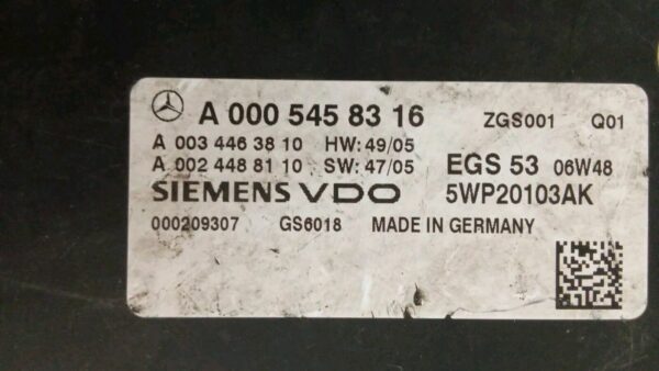 A0005458316 CENTRALINA CAMBIO AUTOMATICO MERCEDES SPRINTER 315 CDI  5WP20103AK - immagine 5