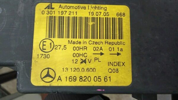 A1698200561 FARO FANALE ANTERIORE SINISTRO ORIGINALE MERCEDES CLASSE A 180 W169 - immagine 7